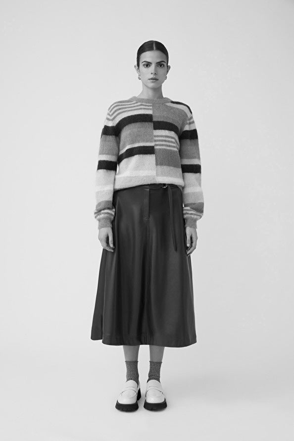 Floyd Vegan Leather Skirt in Noir