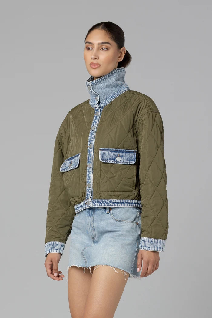 Ice Cold Quilted Jacket in Light Indigo Juniper — view 1