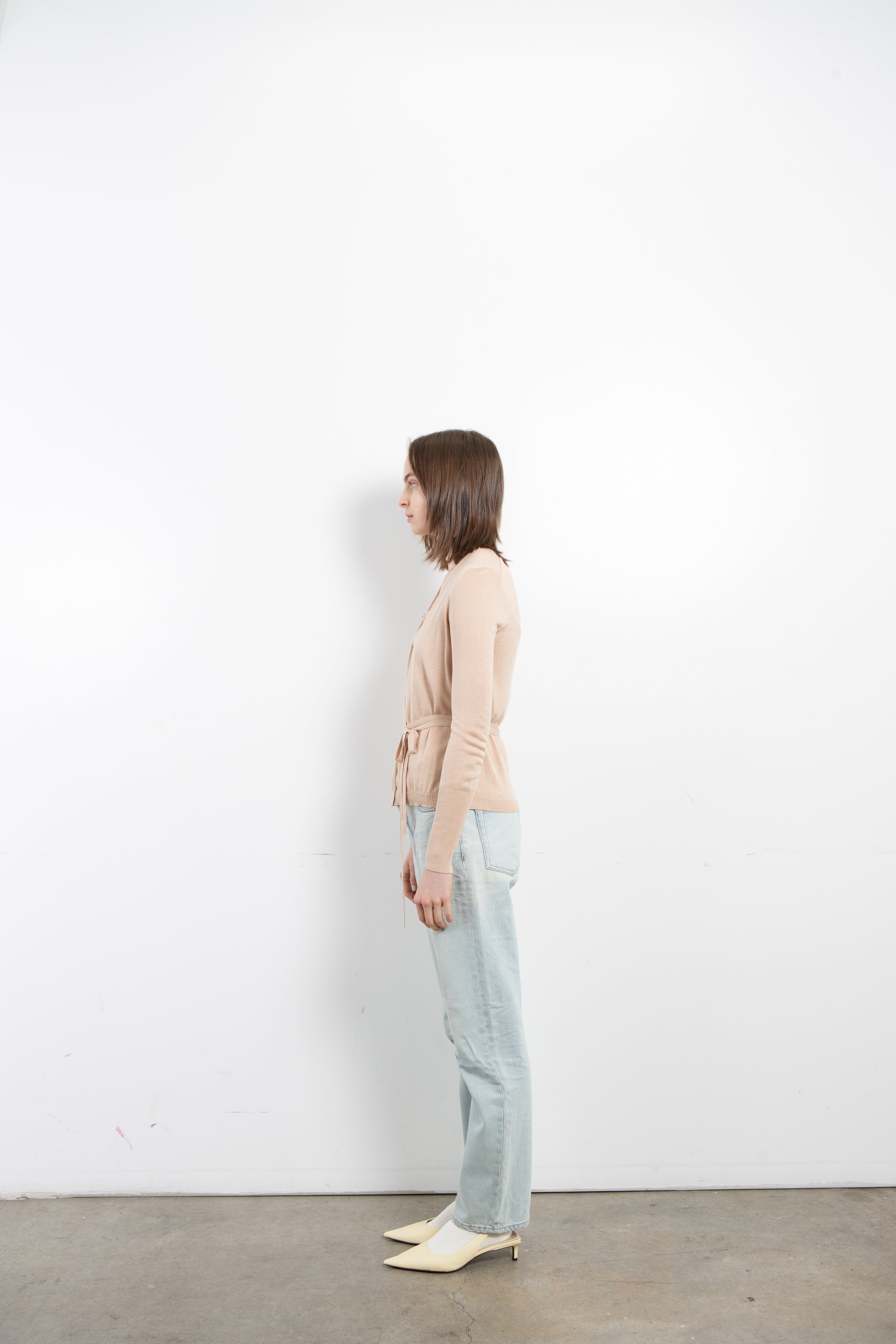 Silk Cashmere Wrap Cardigan in Espresso