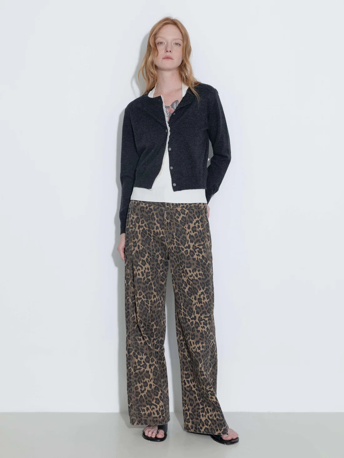 Lace Trim Knit Wool Cardigan — view 3