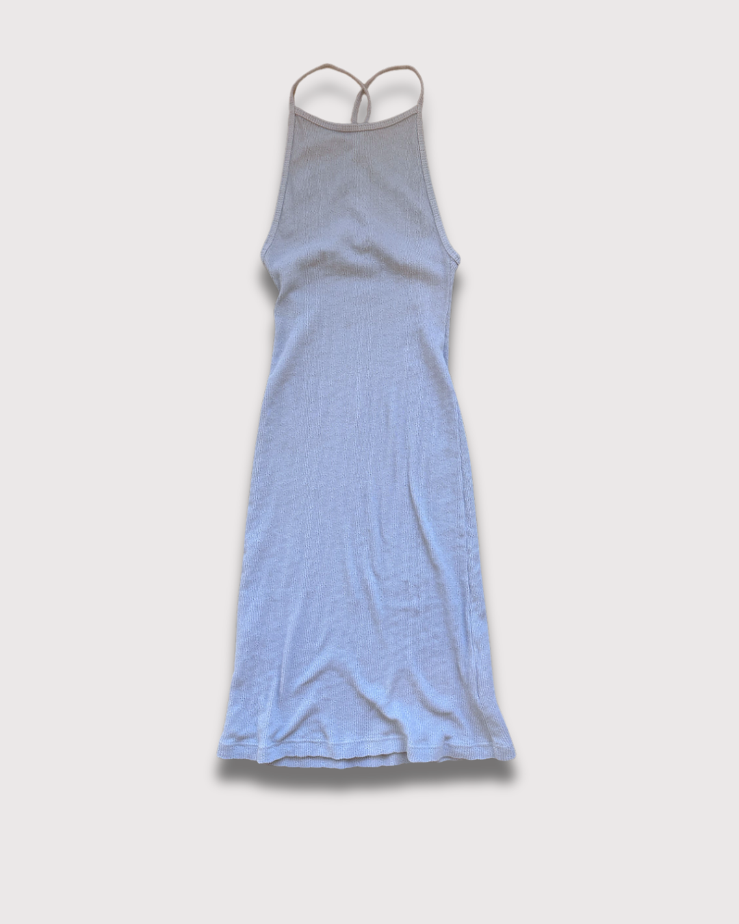 Pointelle Miro Mini Dress in Neutral Grey