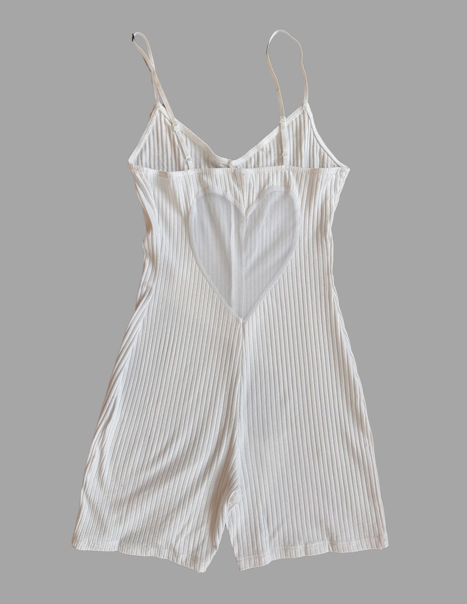 So Fine Eco Rib Heart Onesie in White