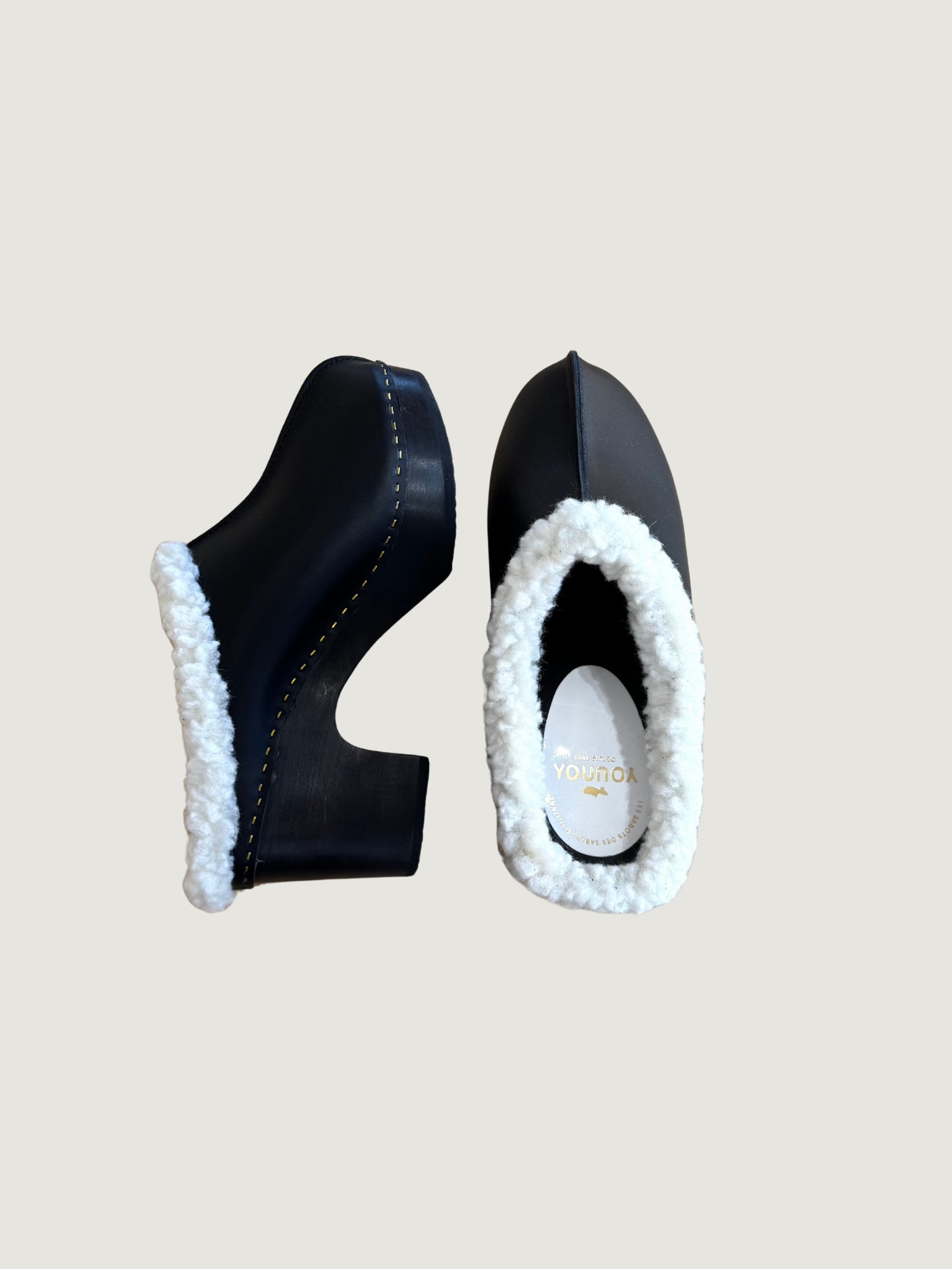 Ygloo Fur Vegetal Leather Clogs