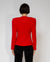 Red Asymmetrical Jacket with Gold Buttons