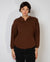 Chocolate Wool Long Henley Sweater