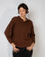 Chocolate Wool Long Henley Sweater