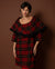 Plaid Shift Dress with Matching Capelet