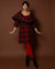 Plaid Shift Dress with Matching Capelet