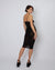 Tulle Ruched Slip Dress in Black