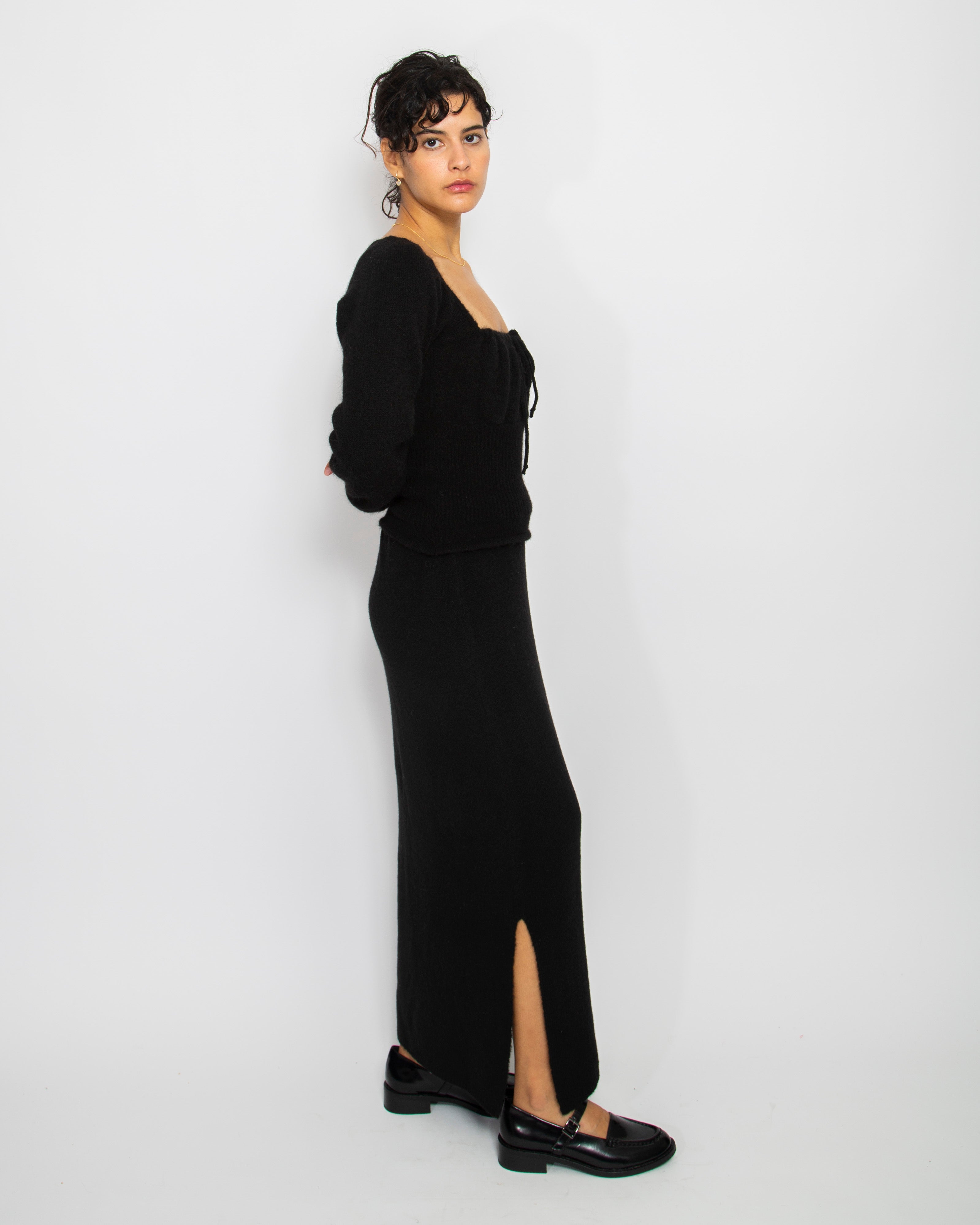 Bella Knit Sweater in Black — view 3