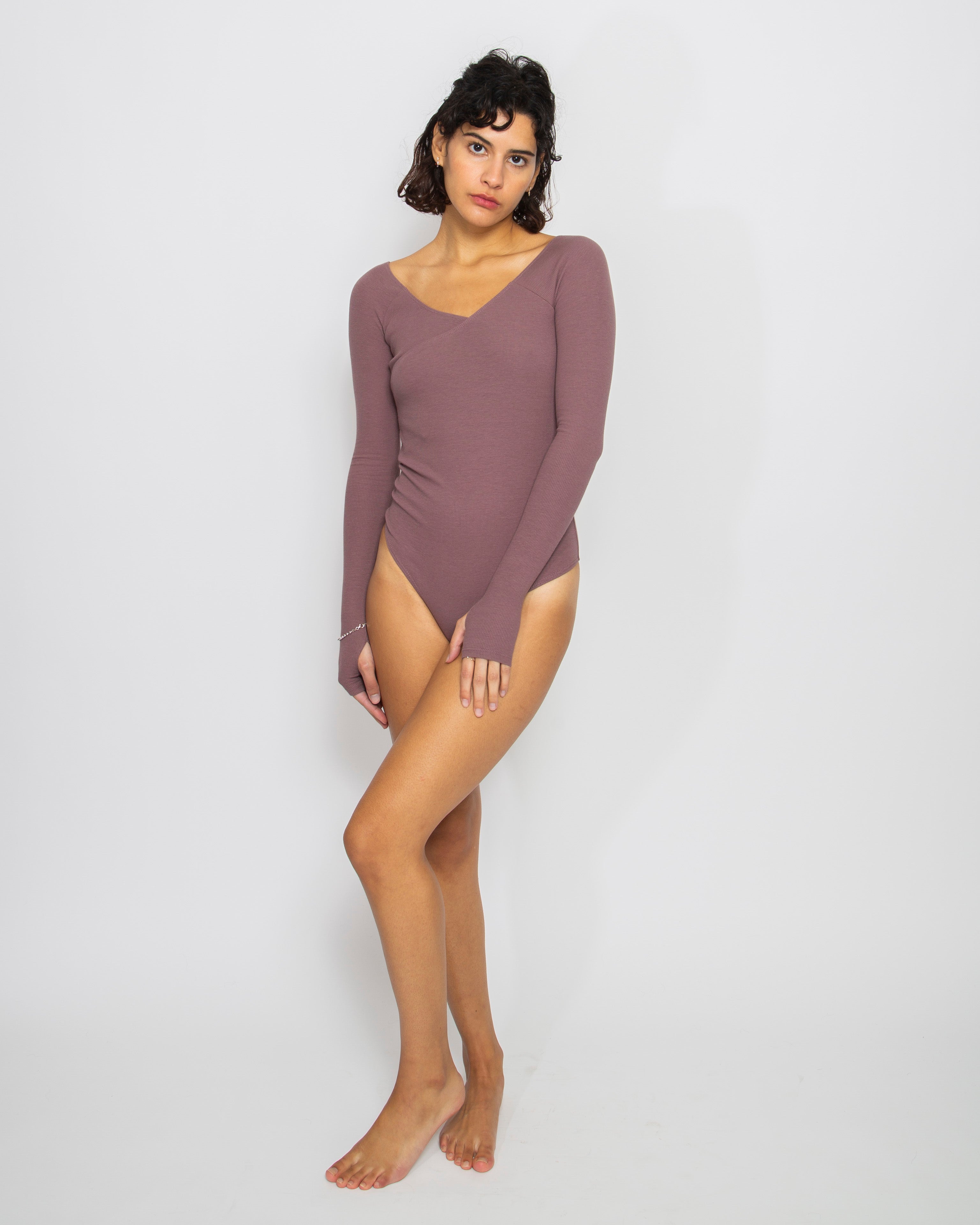 Nora Bodysuit in Aubergine — view 4