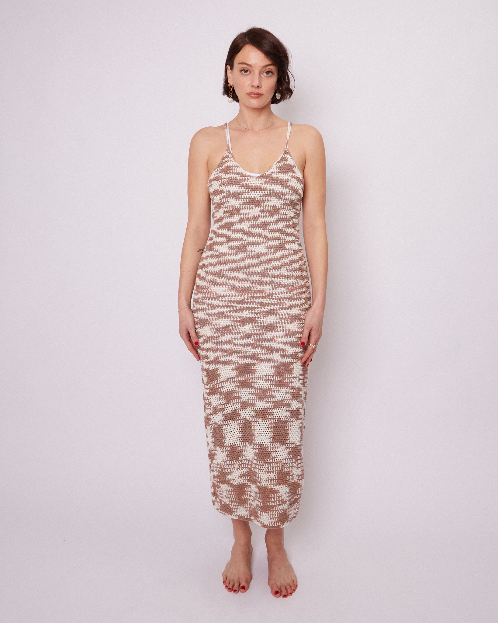 IPO Crochet Dress in Pebble