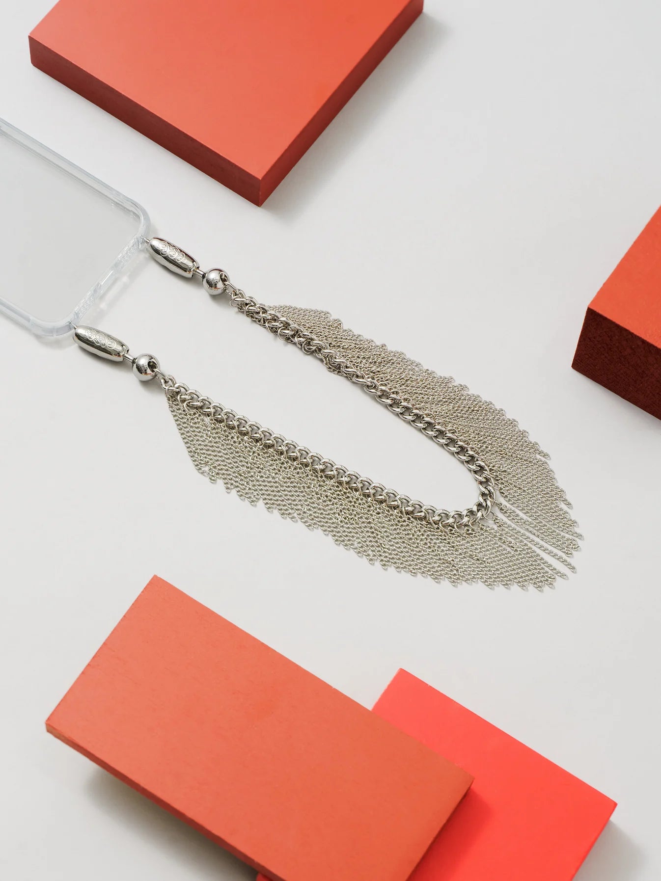 Fringe Chain Wristlet in Rhodium