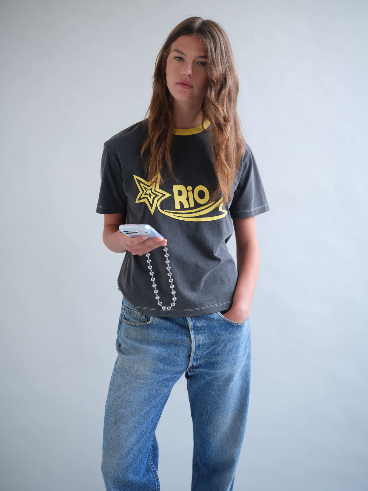 Exploded Ballchain Wristlet Phone Strap in Rhodium — view 4
