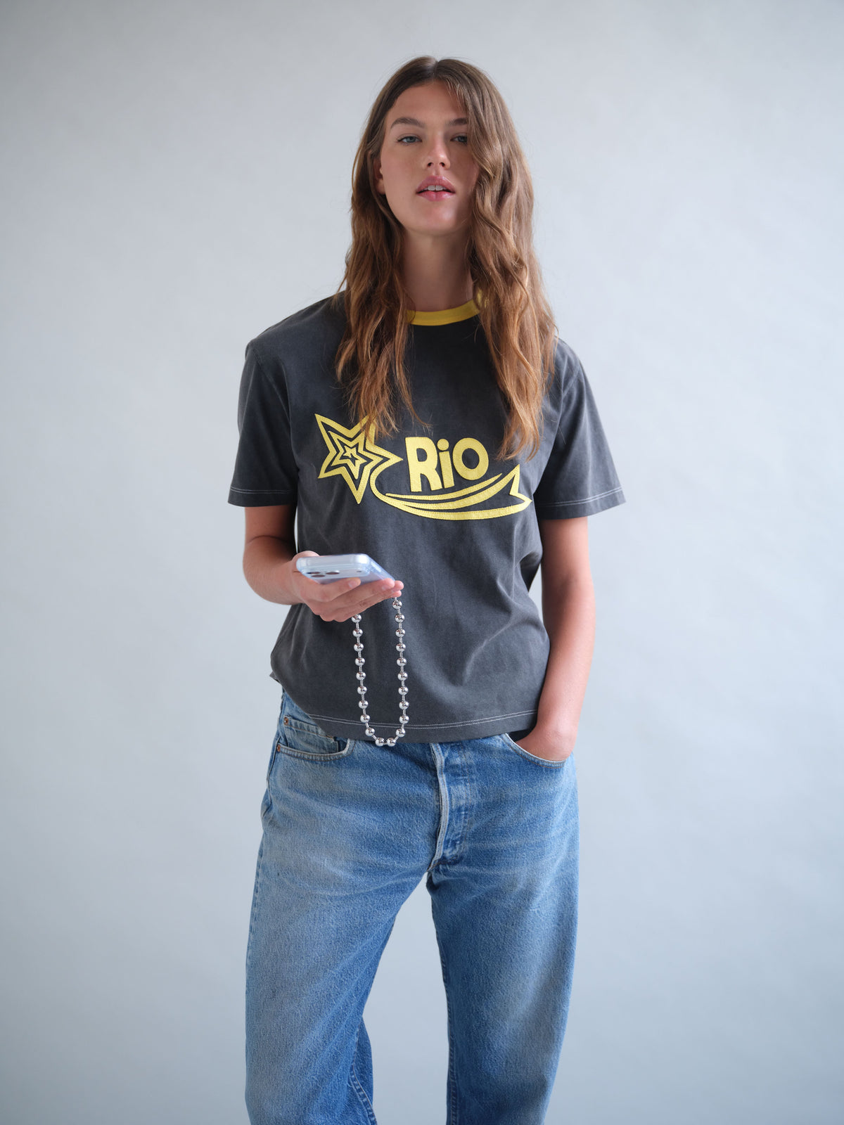 Exploded Ballchain Wristlet Phone Strap in Rhodium — view 2