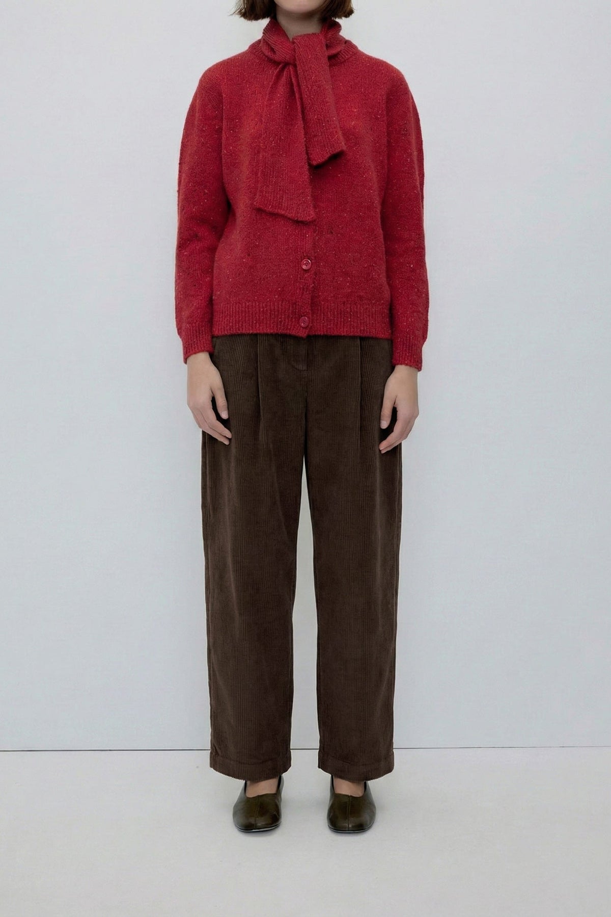 Foam Pants in Brown by Rita Row — third view of the corduroy trousers