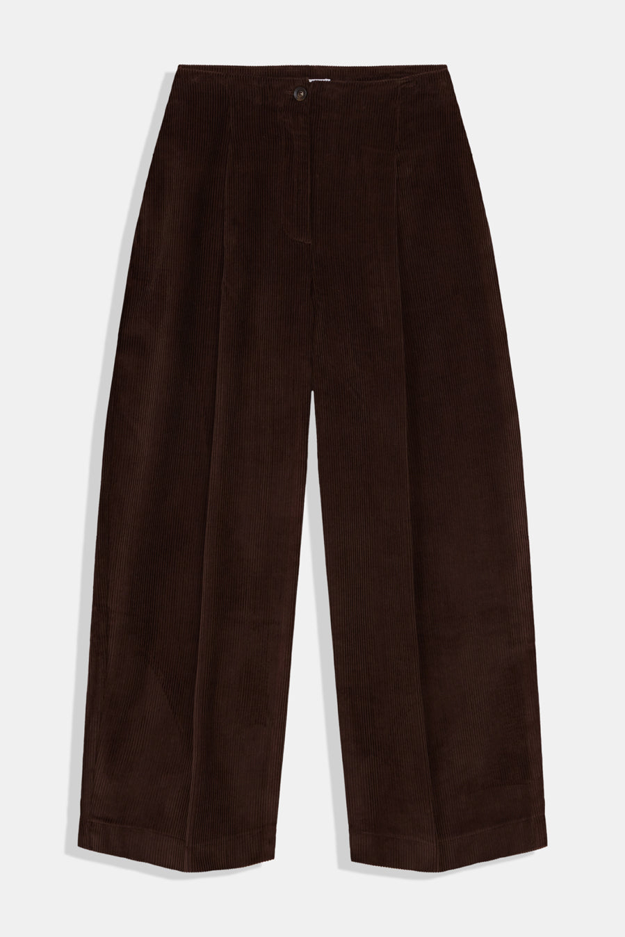 Foam Pants in Brown by Rita Row — flat lay of the corduroy balloon pants