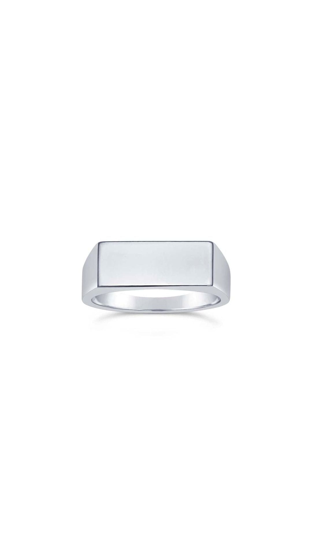 Sterling Silver 15 x 6mm Rectangle Signet Ring