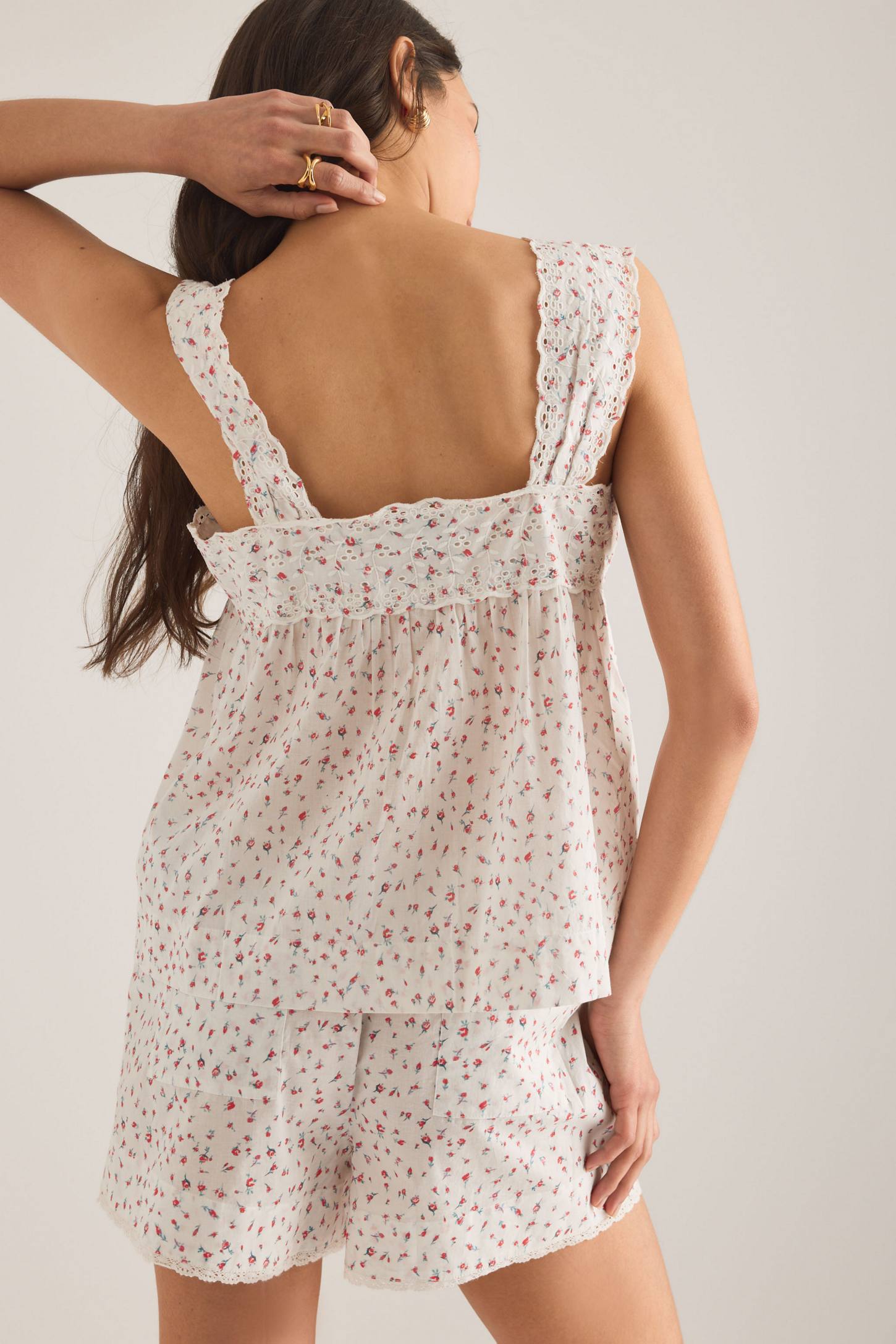 Harrietta Button-Through Cami in Pink Floral — view 3