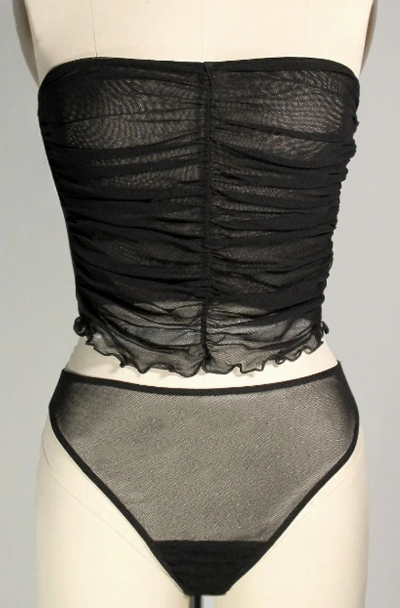 Tulle Arrow Brief 1 Ply in Black