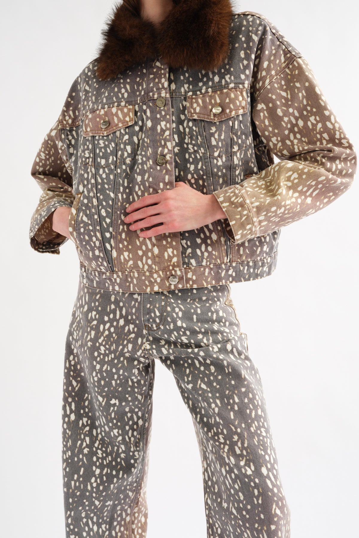 Munar Printed Denim Jacket by Tach Clothing, view 2