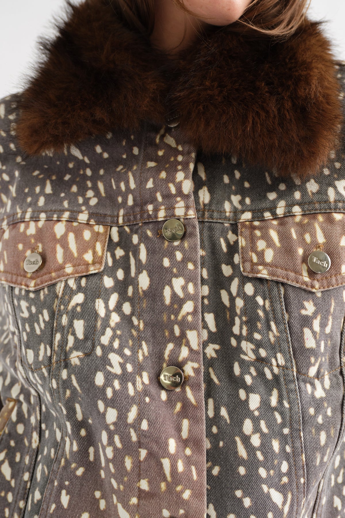 Munar Printed Denim Jacket by Tach Clothing, view 4