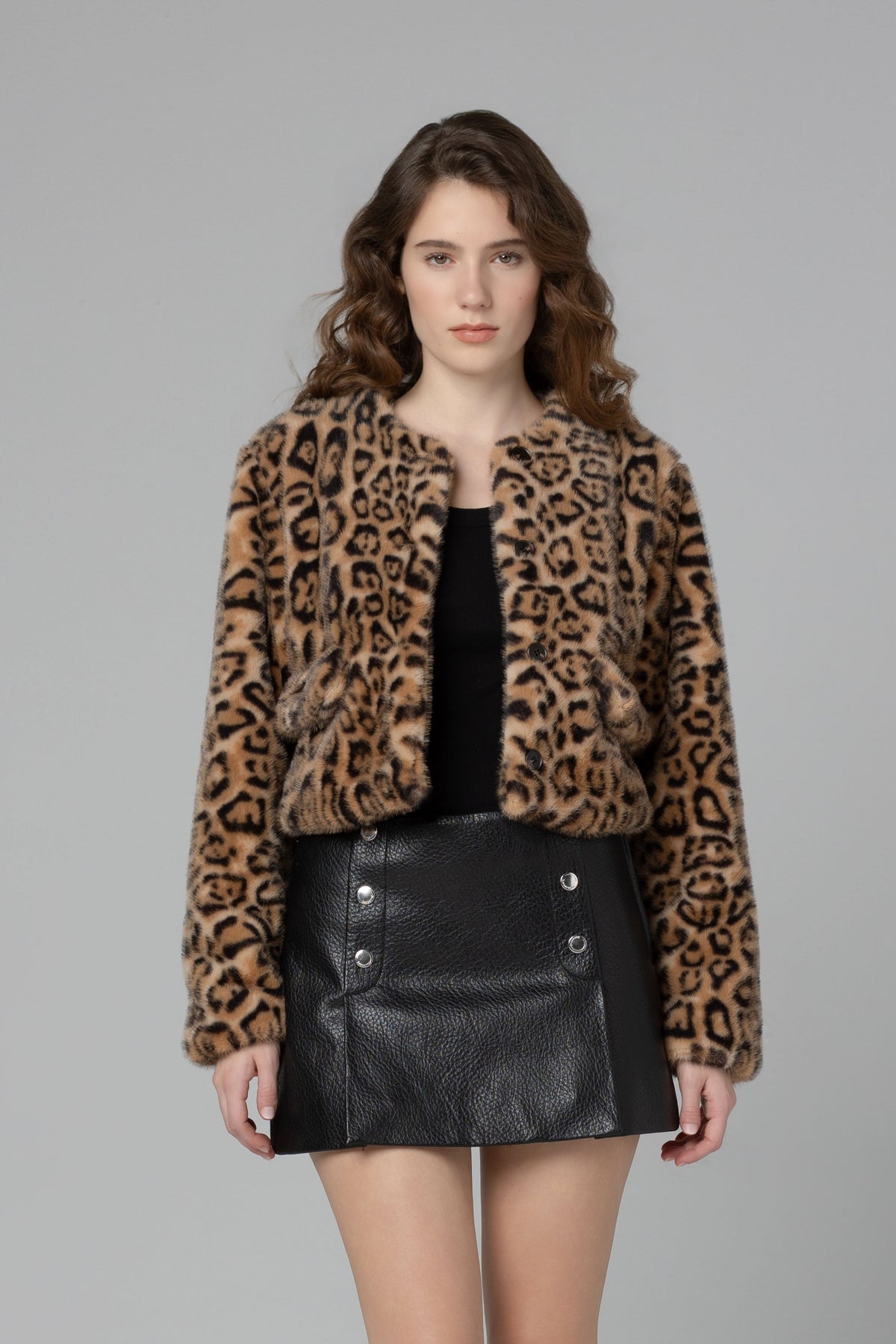 Animal Instinct Faux Fur Jacket in Leopard — view 3