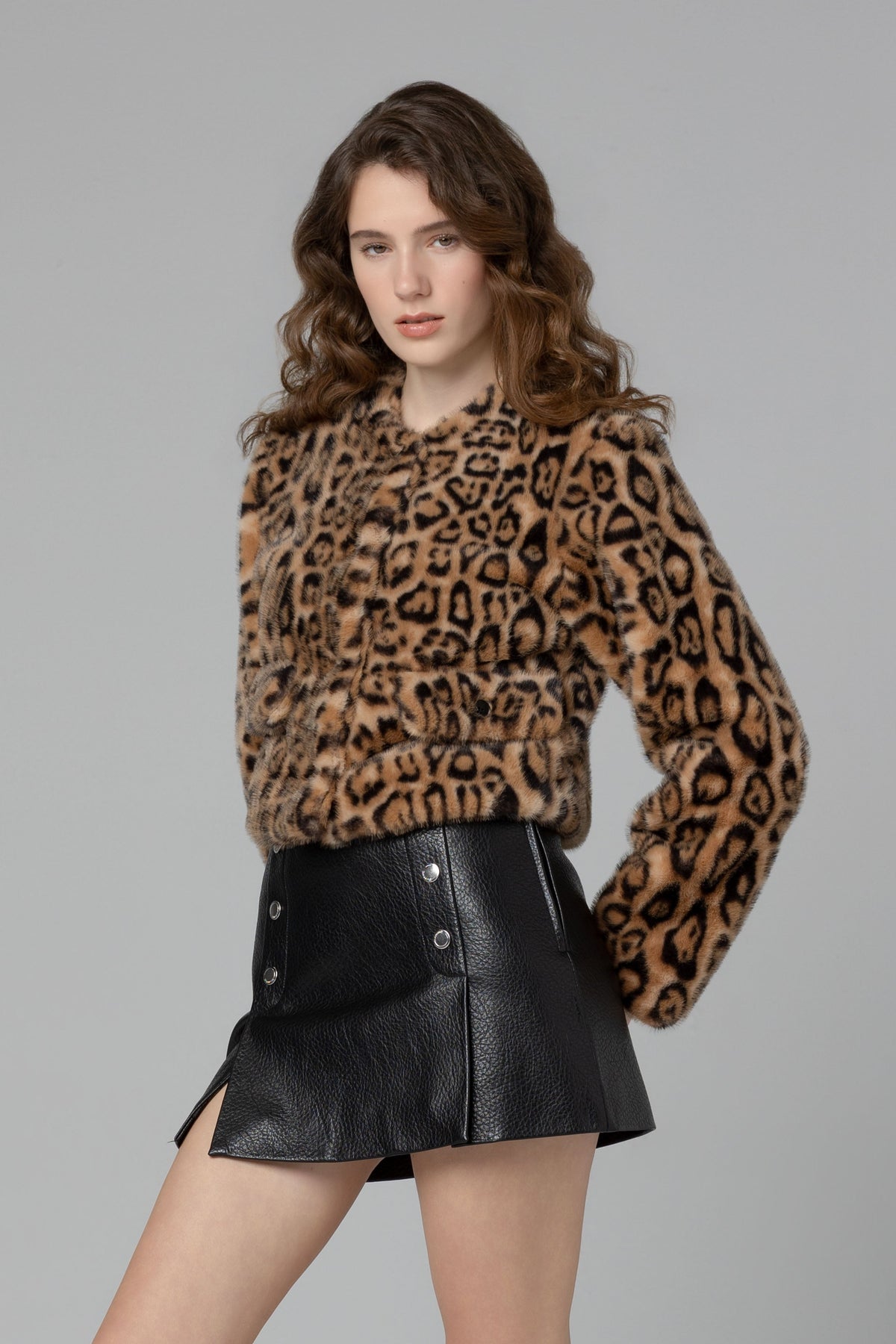 Animal Instinct Faux Fur Jacket in Leopard — view 1