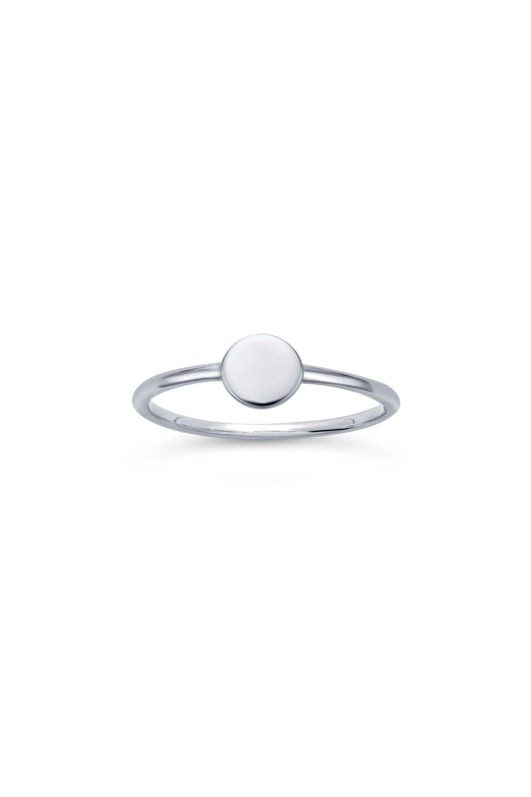 Sterling Silver Ring with Disc Accent — front view