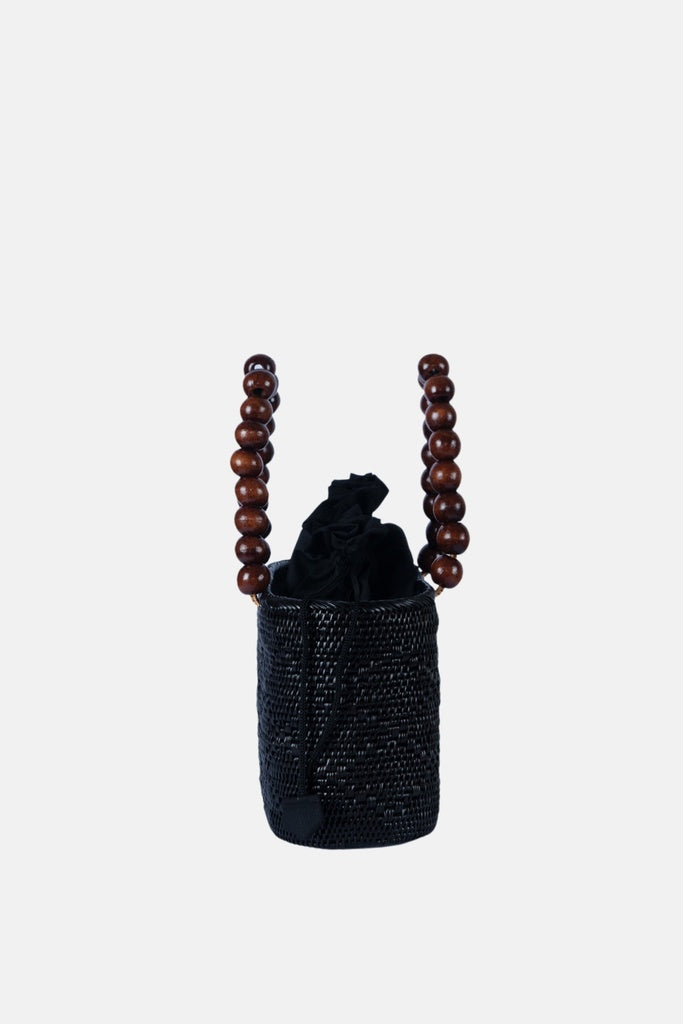 Tatia Satchel woven straw texture