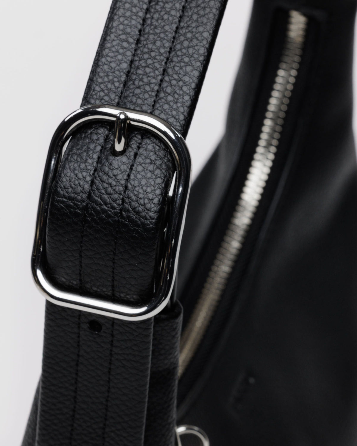 Mini Recycled Leather Shoulder Bag in Black — view 4