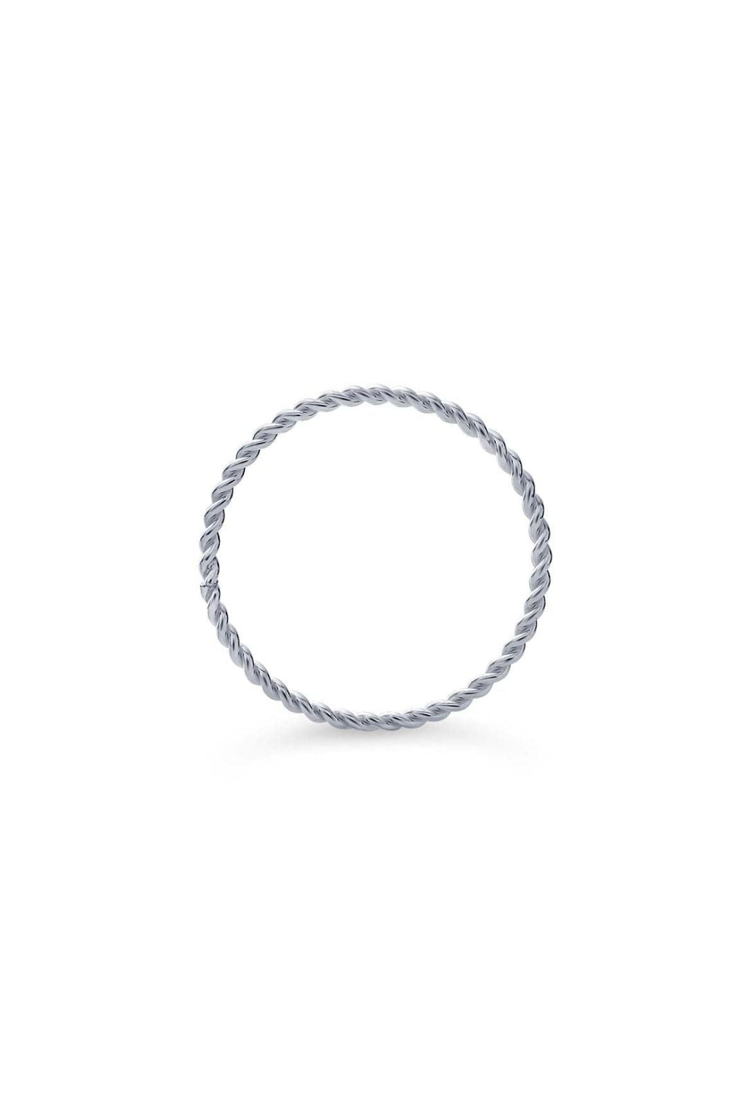 Sterling Silver Twist-Wire Stackable Ring — front view