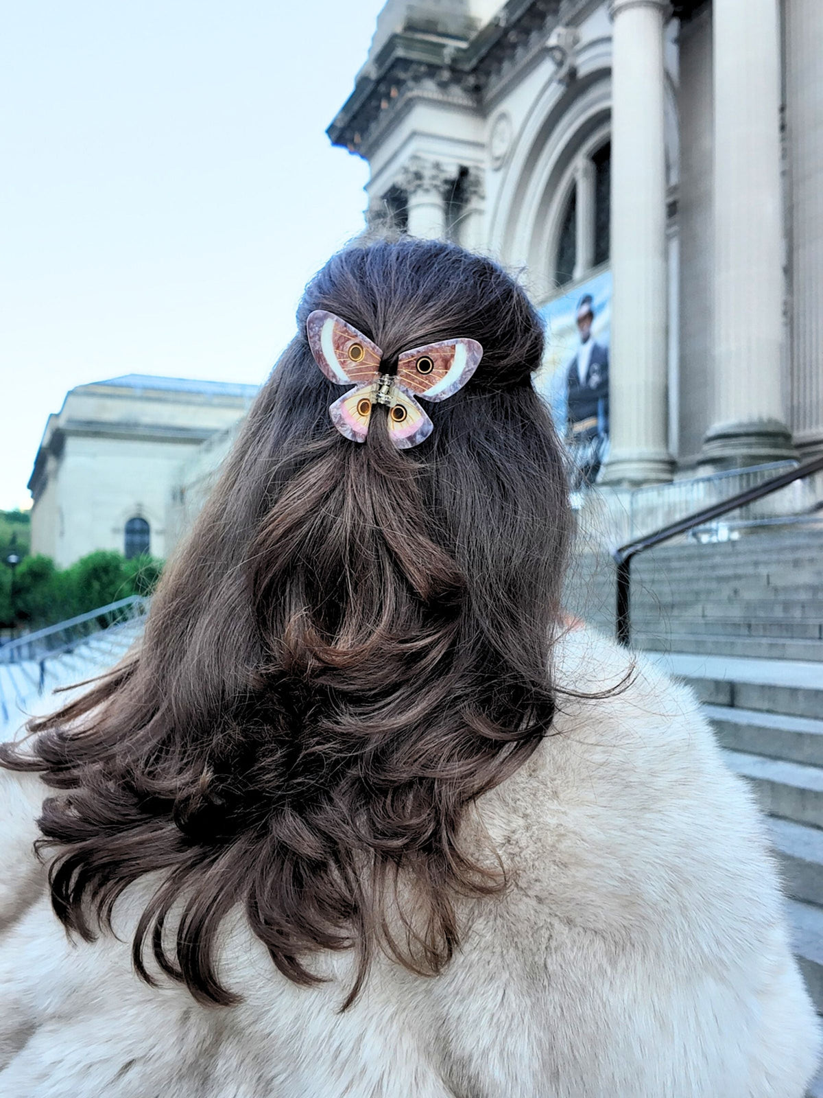 Emperor Silk Moth Claw Clip in Brown — view 3