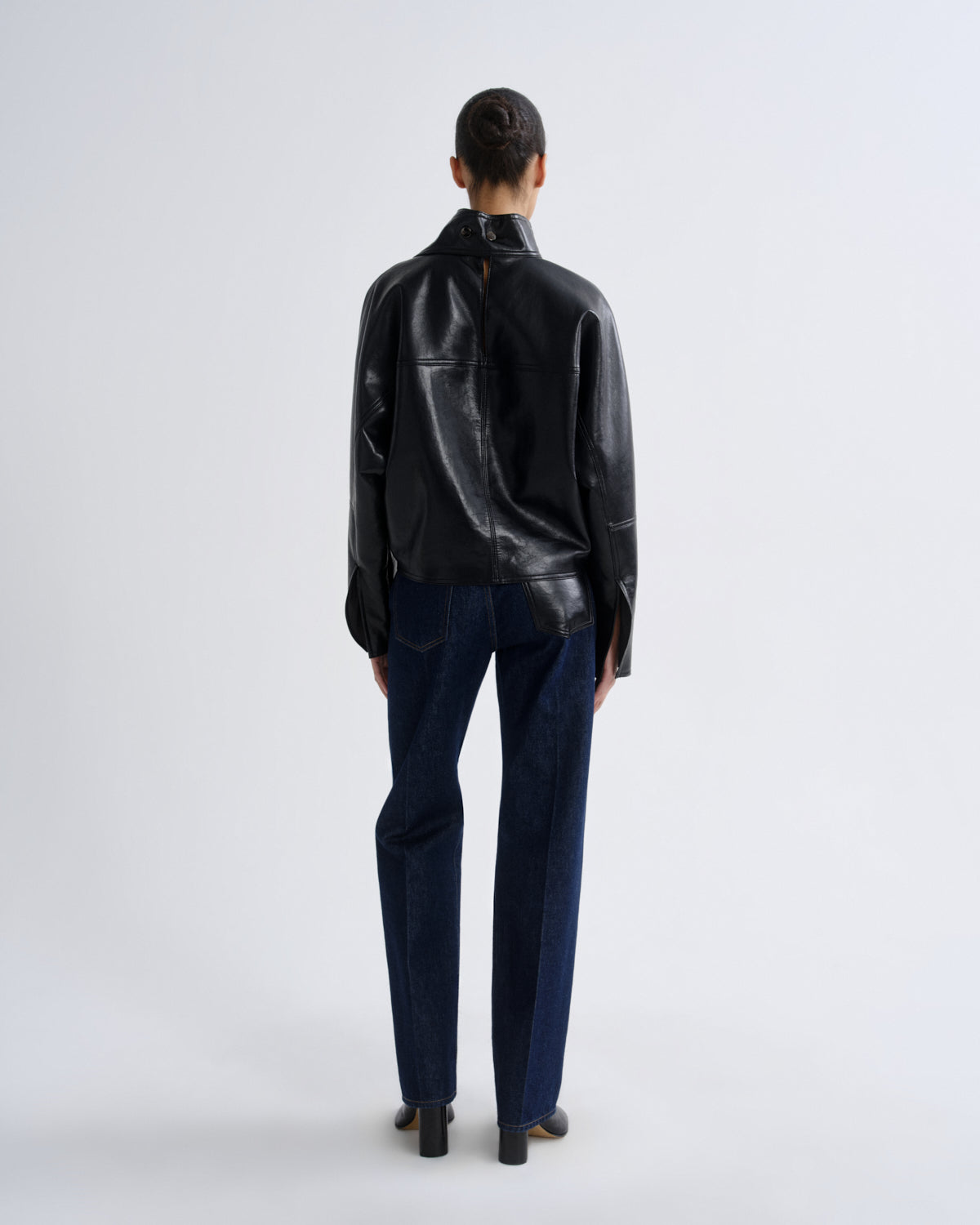 Kembra Top in Recycled Leather in Detox — view 2