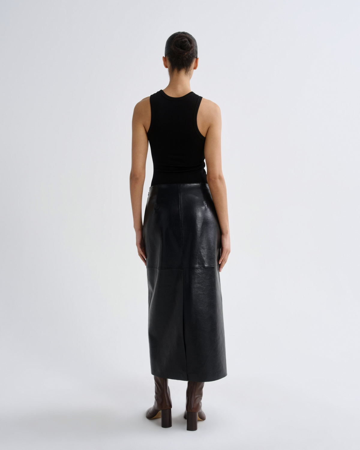 Hikson Skirt in Recycled Leather in Detox — view 2