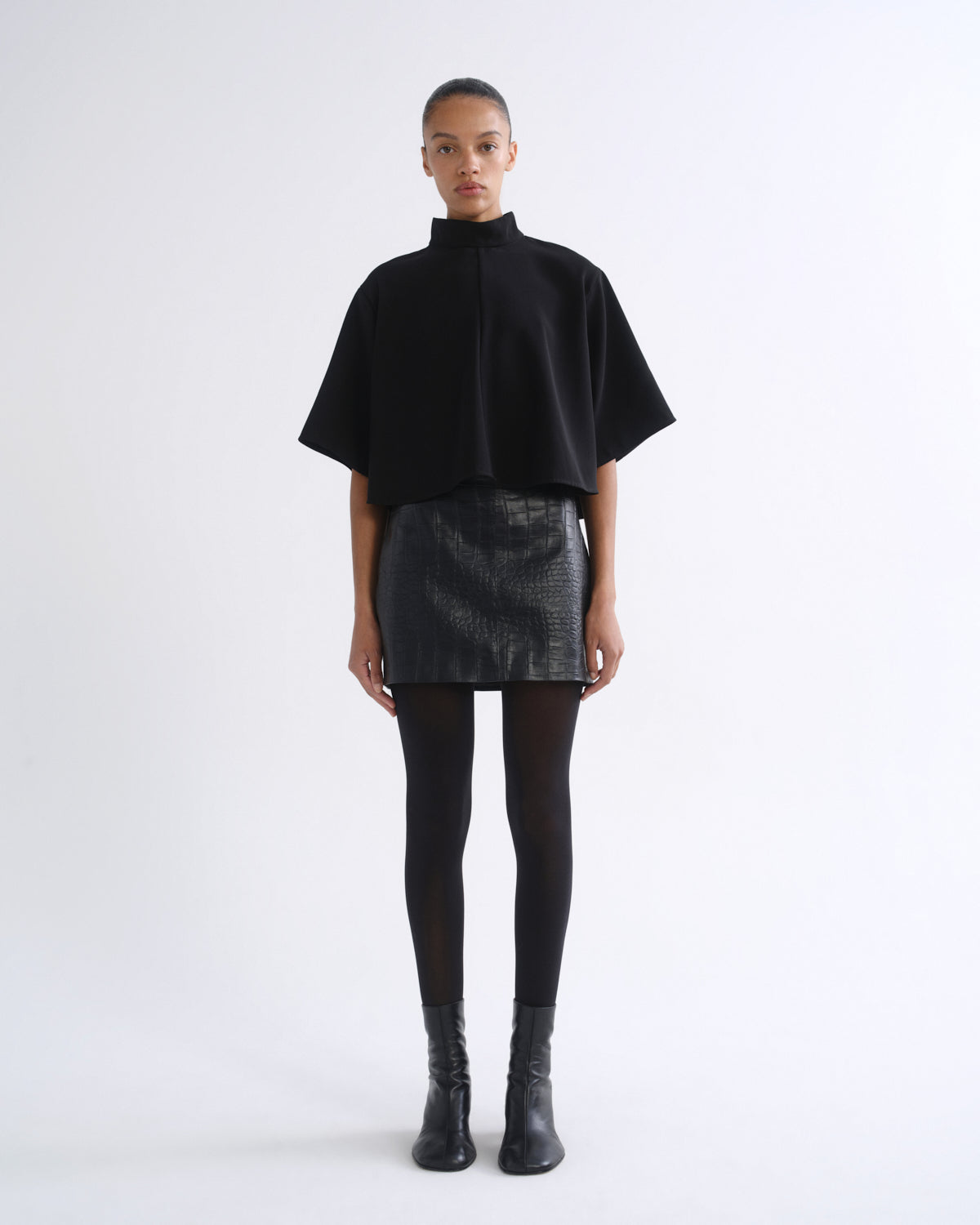 Verica Mini Skirt in Croc — view 3