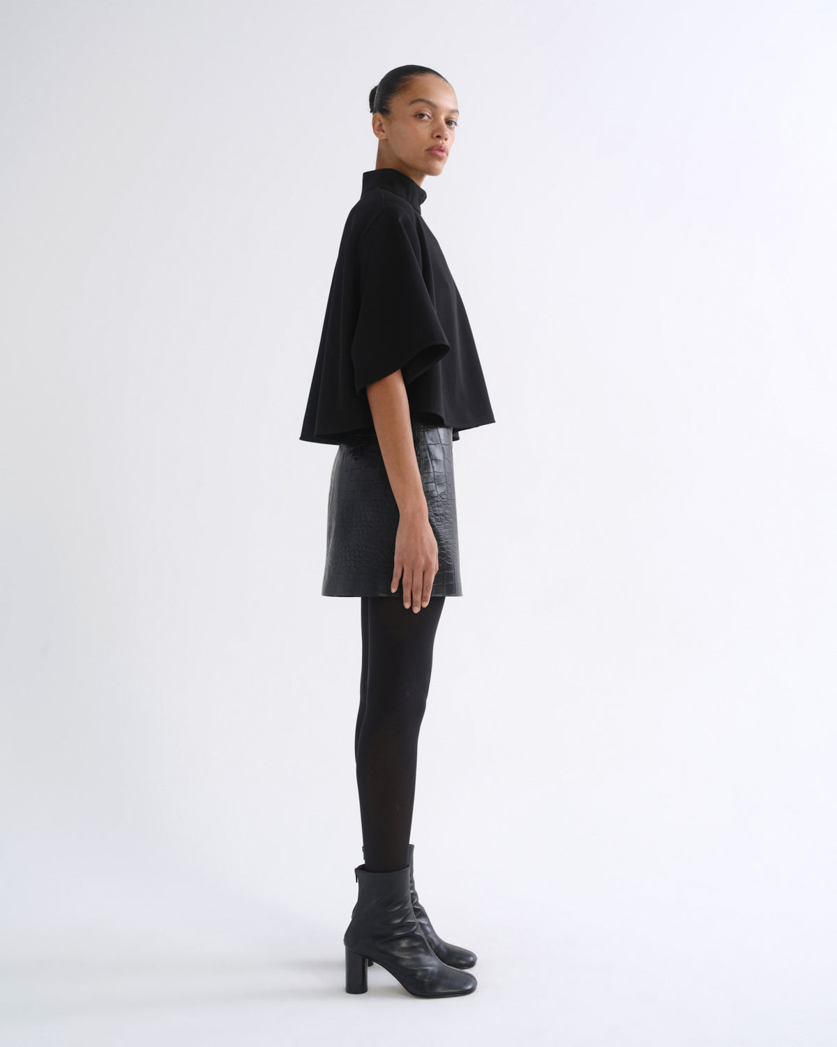 Verica Mini Skirt in Croc — view 5