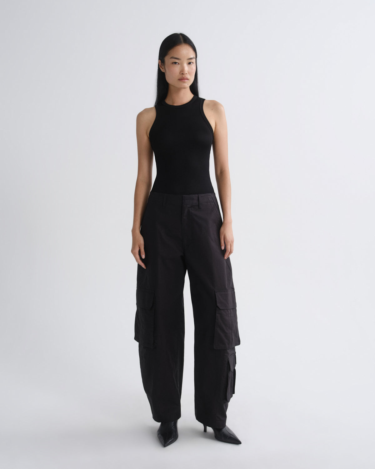 Ambika Utility Pant in Sateen in Black — view 1