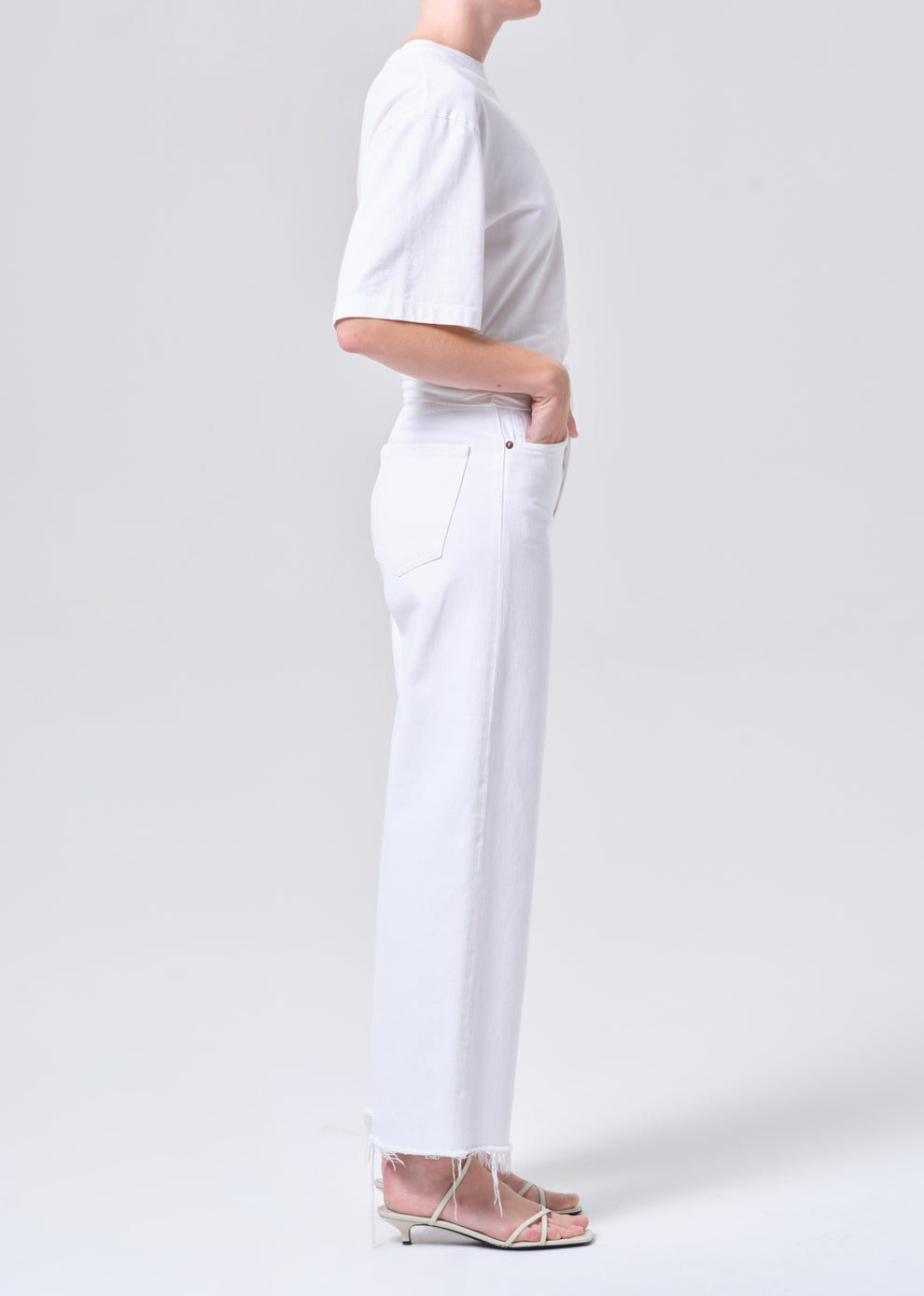 Ren High-Rise Wide Leg in Marshmallow — view 3
