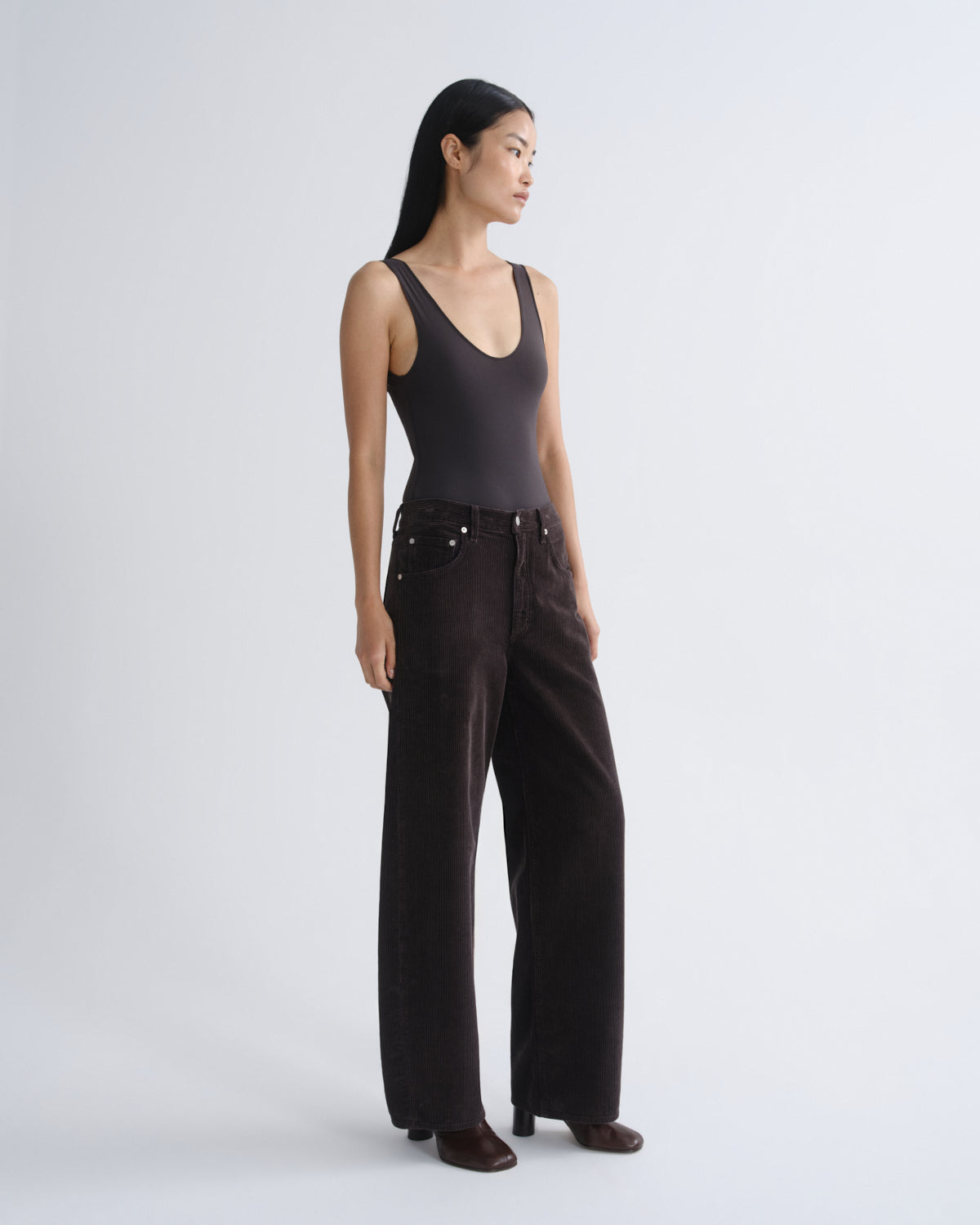 Low Curve Corduroy Jean in Forge — view 3