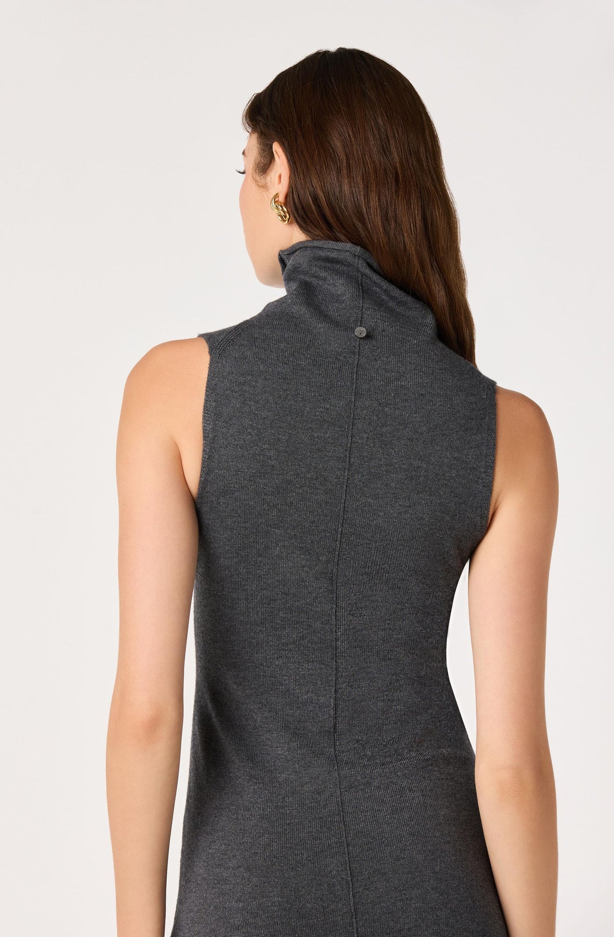 Shyanne Turtleneck Scarf Sweater Dress in Charcoal — view 3
