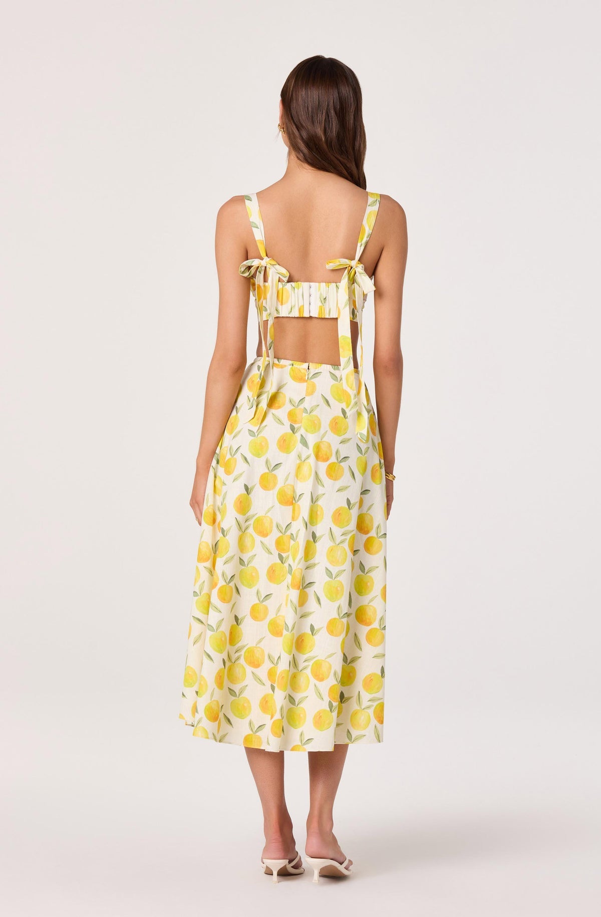 Myria Floral Linen A-Line Midi Skirt — view 3