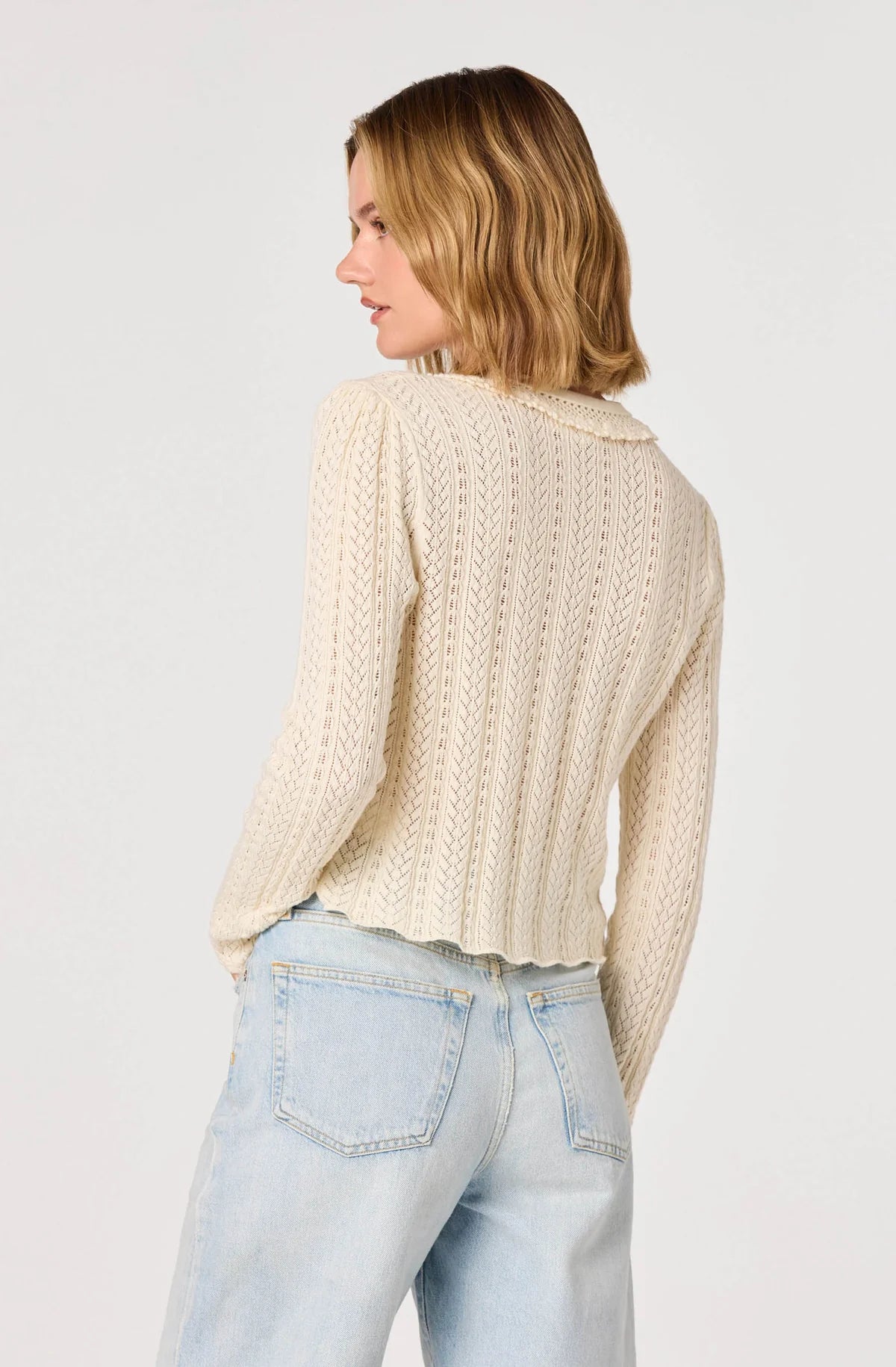 Fannie Cardigan in Cream — view 4