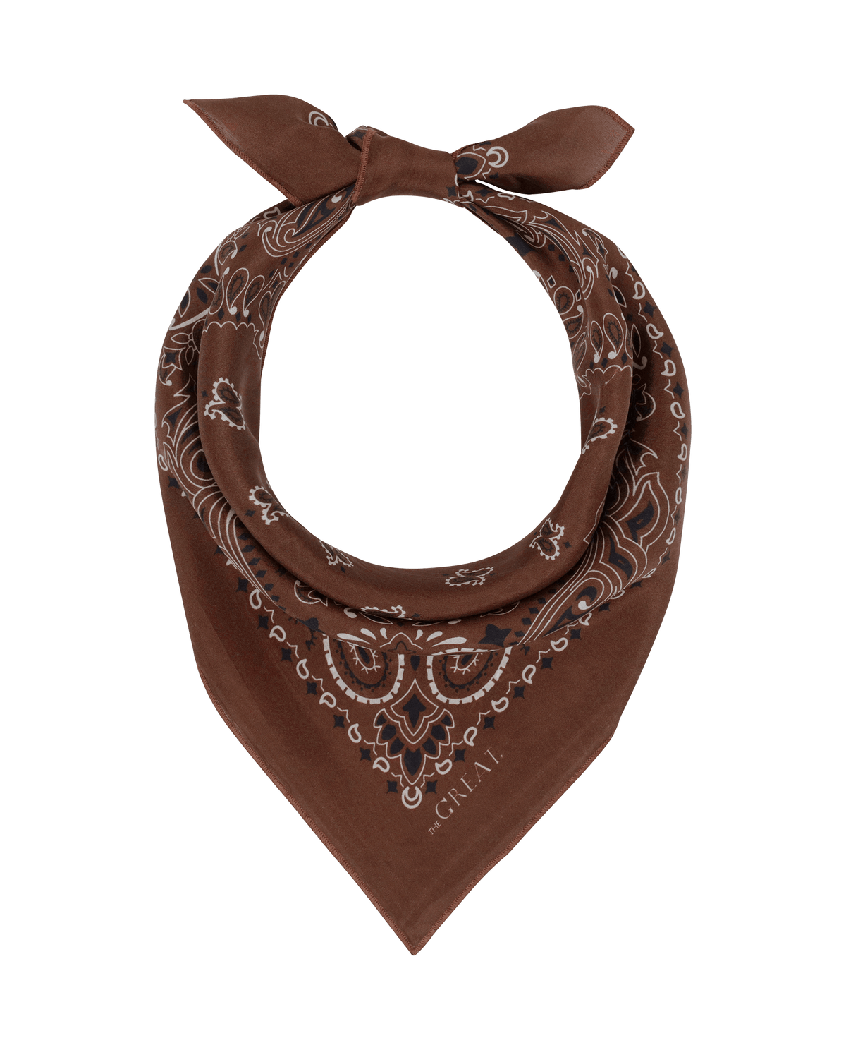 The Silk Bandana in Chocolate — view 6