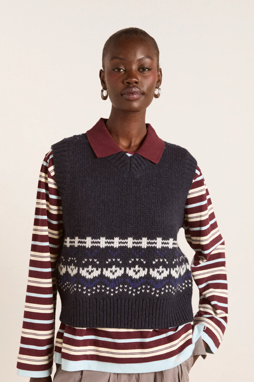 Rhona Lambswool Tank in Navy House