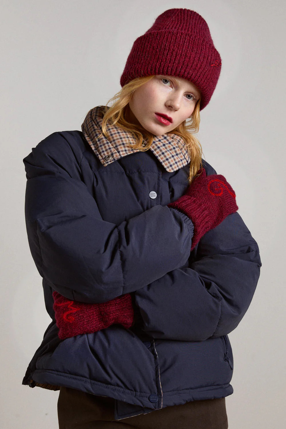DM Mittens in Burgundy — view 4