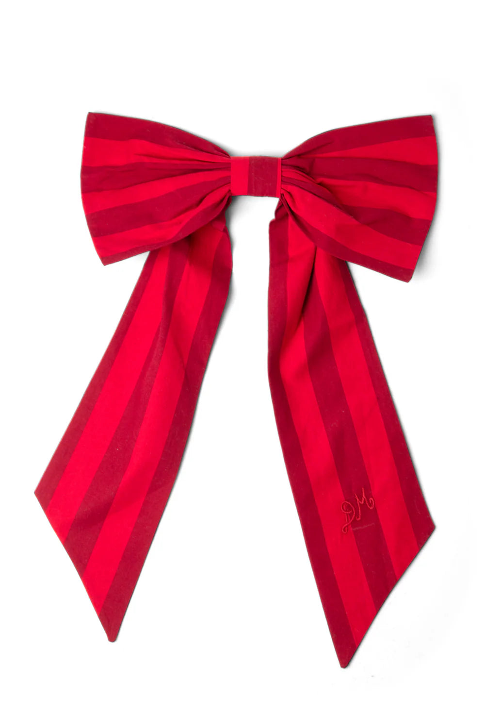 Oversized Bow Clip in Red Burg Stripe