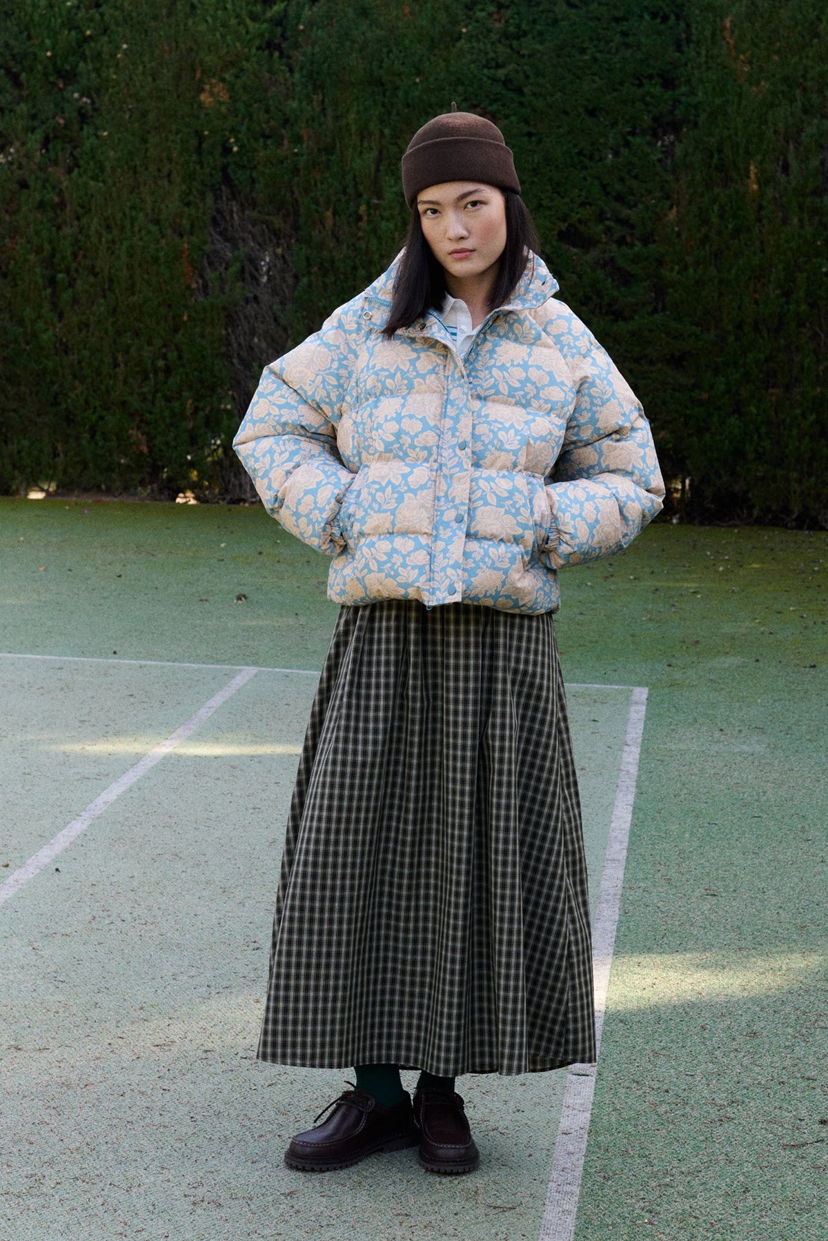 Winter Roses Short Jacket in Denim Blue — view 6