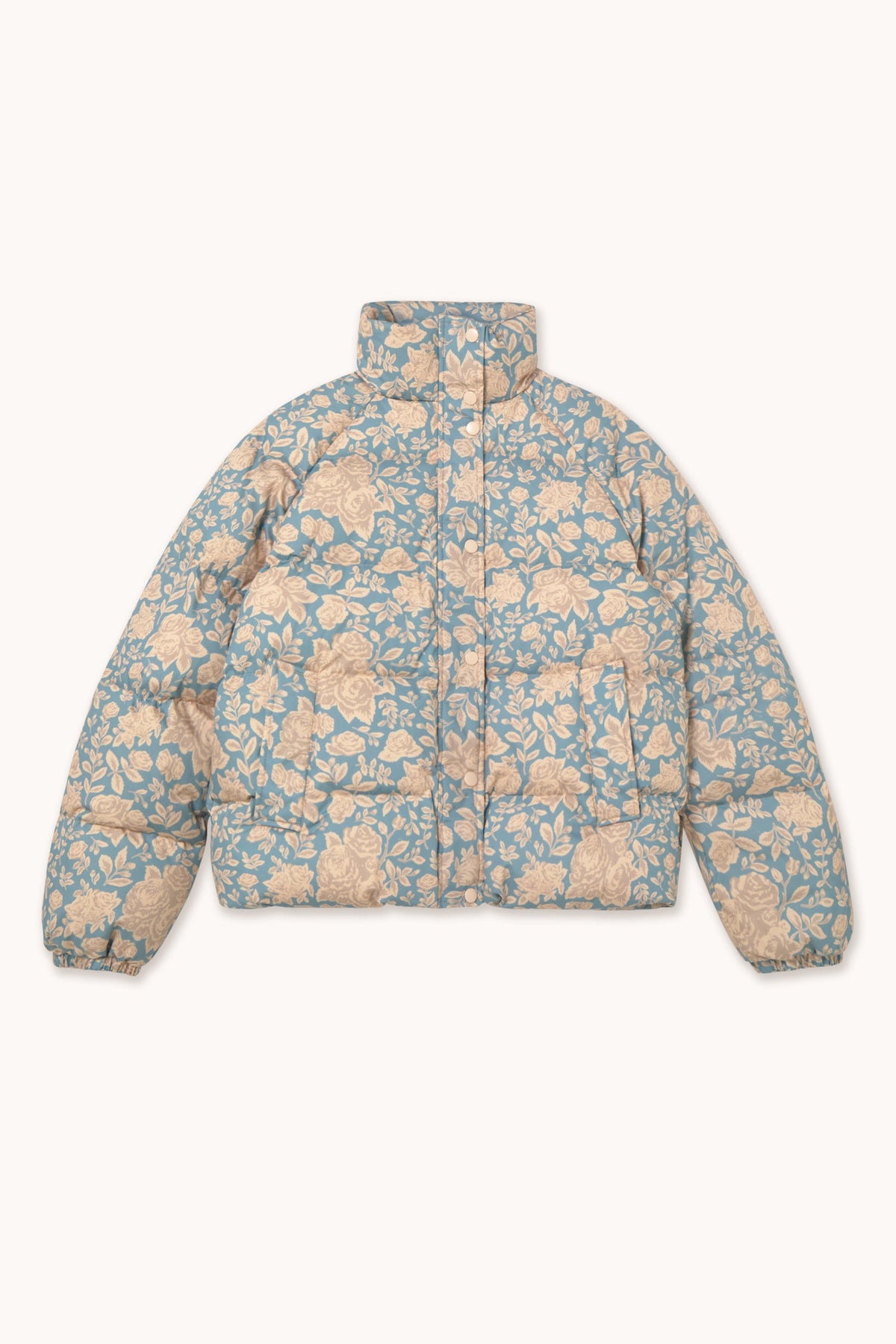 Winter Roses Short Jacket in Denim Blue — view 1