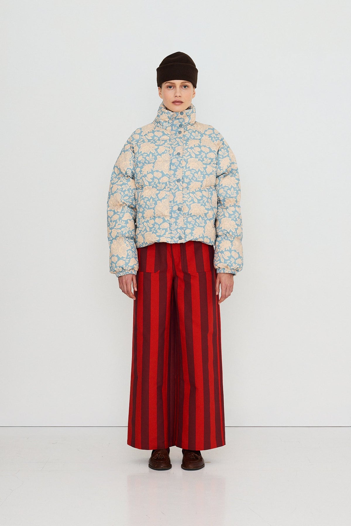 Winter Roses Short Jacket in Denim Blue — view 4